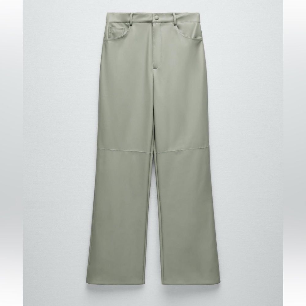 NWOT ZARA FAUX LEATHER STRAIGHT LEG PANTS